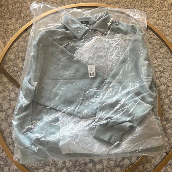 NWT Express Oversized Utility Bomber Jacket, Silver Blue, XL - Picture 3 of 4